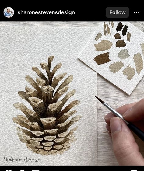 Pine Cone Drawing, Priority List, Rabbit Painting, Illustration Botanique, Watercolor Christmas Cards, Watercolor Painting Techniques, About Instagram, Healthy Boundaries, Watercolor Paintings Tutorials