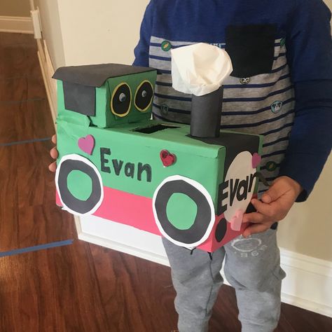 Choo choo train, train, train valentine box, boys valentine box, valentine box ideas for boys, Thomas train, Percy train Train Valentines Day Box Ideas, Train Valentines Boxes, Train Valentine Box Ideas, Valentine Box Boys, Cardboard Box Costume, Shoebox Float, Unique Valentine Box Ideas, Train Valentine, Valentine Box Ideas