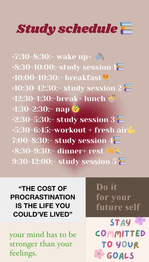 study schedule 📚🎒✍️ birthdayplanner #plannertemplates🌾


Source by vcustis25 Study Planner Ideas, Homework Schedule, Academic Comeback, Productive Routine, Weekend Routine, Studying Tips, Summer Study, School Study Ideas, Heather Stillufsen