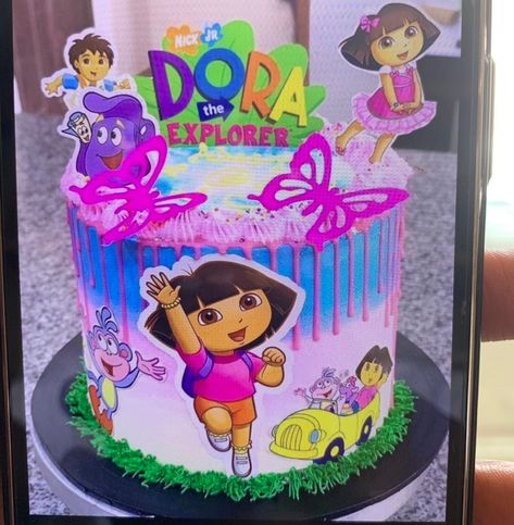 Dora Birthday Cake, Square Cake Design, Explorer Birthday Party, Dora Cake, Alcohol Cake, Cake Design Ideas, Wine Cake, Bolo Barbie, Birthday Cakes For Teens