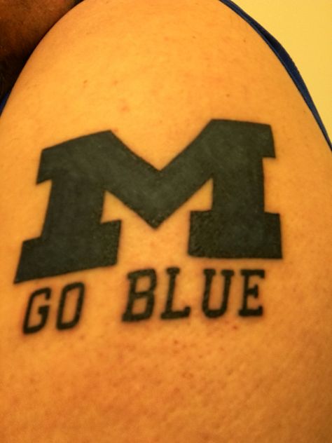 Mandy at Lucky Monkey Tattoo in Ann Arbor did an awesome job on my tattoo!!! University Of Michigan Tattoo, Michigan Wolverines Tattoo, Michigan Tattoo, Detroit Tattoo, Wolverine Tattoo, Snake And Dagger Tattoo, Michigan Tattoos, Monkey Tattoo, Football Tattoo