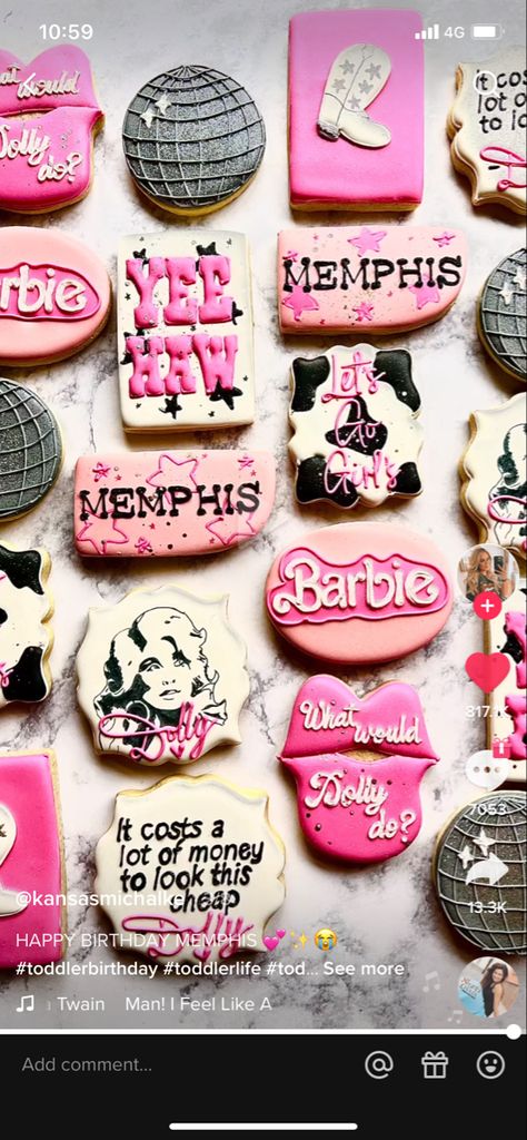 Dolly Parton Birthday, Cowgirl Cookies, Cow Birthday Parties, Cousin Birthday, Cowgirl Birthday Party, 21st Party, Bff Birthday Gift, Disco Cowgirl, Cow Birthday