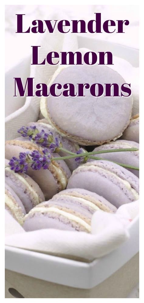 Easy Macaron Recipe, Honey Filling, Lavender Macaron, Macarons Easy, Lemon Macaroons, Macarons Recipe Easy, Macaron Dessert, Lemon White Chocolate, Lavender Macarons