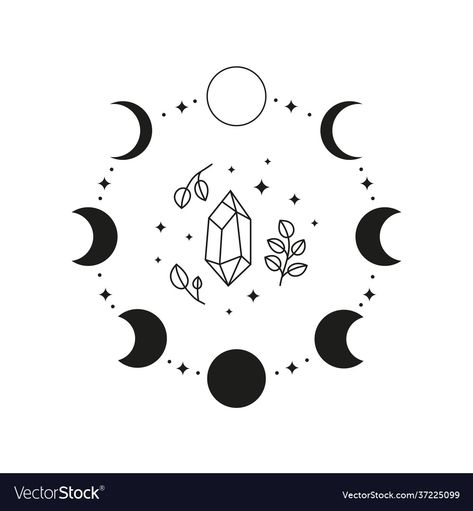 Moon Crystals, Decal Svg, Crystal Drawing, Celestial Crystal, Crystal Moon, Classy Tattoos, Elegant Tattoos, Cricut Projects Vinyl, Svg Designs