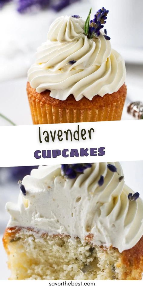 Lavender cupcakes are soft, tender and fluffy with a delicate floral flavor. Lavender extract and dried lavender buds infuse these delicious cupcakes with an irresistibly fresh and herby flavor that pairs beautifully with a generous swirl of creamy Ermine frosting. Lavender Extract Recipes, Lavender Dessert Recipes, Lavender Baking, Lavender Cheesecake, Lavender Dessert, Ermine Frosting, Lavender Cupcakes, Cafe Recipes, Bread Ideas