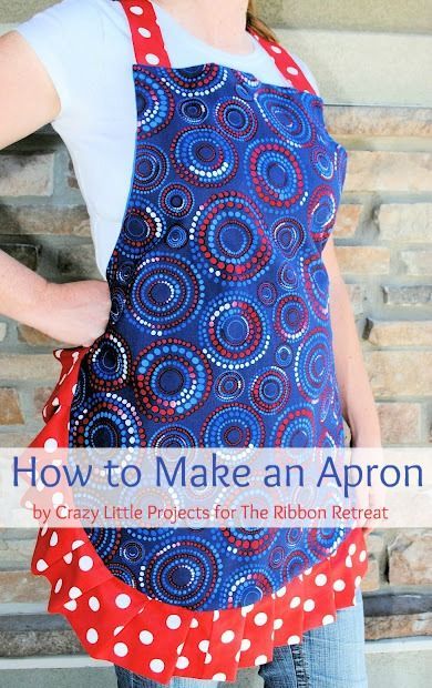 how-to-make-an-apron via Make An Apron, Free Apron Pattern, Easy Apron, Flirty Aprons, Apron Tutorial, Apron Sewing, Ruffle Apron, Diy Apron, Apron Sewing Pattern