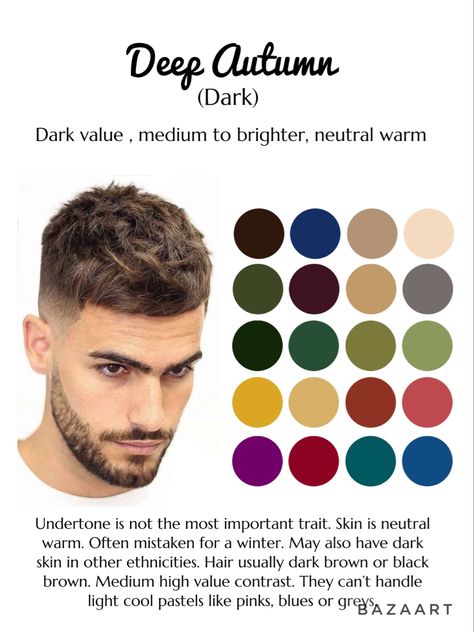 Dark Autumn Color Palette Men, Deep Autumn Mens Fashion, Deep Autumn Color Palette Men, Dark Autumn Men, Deep Autumn Men Outfits, Deep Autumn Men, Deep Autumn Palette, Deep Autumn Color Palette, Soft Summer Color Palette