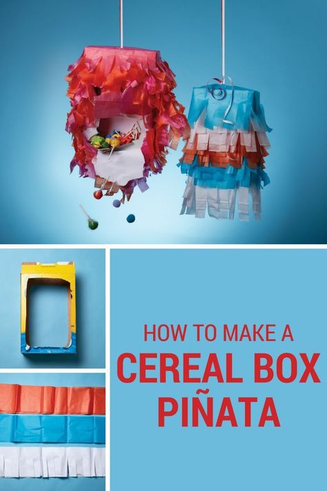 Turn an empty cereal box into a party game by making your own pinata! Click through for the easy-peasy instructions. Fest Ideas, 10 Birthday, Diy Pinata, Activities For Boys, Fall Fest, Birthday Party Activities, Paper Mache Crafts, Treat Ideas, Mexican Party