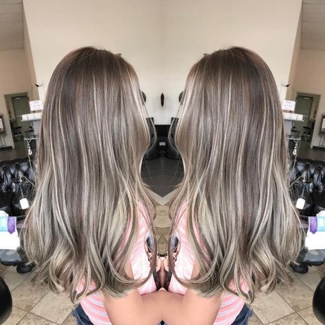 Light Brown With Platinum Highlights, Blonde With Ashy Brown Lowlights, Dark Brown Hair With Cool Highlights Ash Blonde, Ash Blonde Full Highlights On Dark Hair, Light Brown Hair With Platinum Highlights Ash Blonde, Biscuit Blonde, Ash Blonde Highlights On Dark Hair, Ash Brown Hair Balayage, Cool Blonde Hair Colour