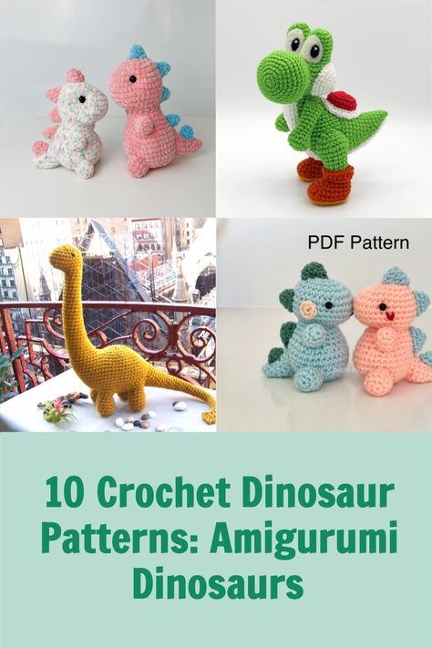 Check out these super cool crochet amigurumi dinosaur pattern! There is a mix of easy-intermediate level crochet patterns. Find your next Amigurumi project here :) Brachiosaurus Crochet Pattern Free, Crochet Brontosaurus Patterns Free, Crocheted Dinosaurs, Amigurumi Dinosaur Free Pattern, Crochet Amigurumi Dinosaur, Crochet Gift Patterns Free, Book Dinosaurs, Crochet Dinosaur Pattern Free, Crochet Dinosaurs