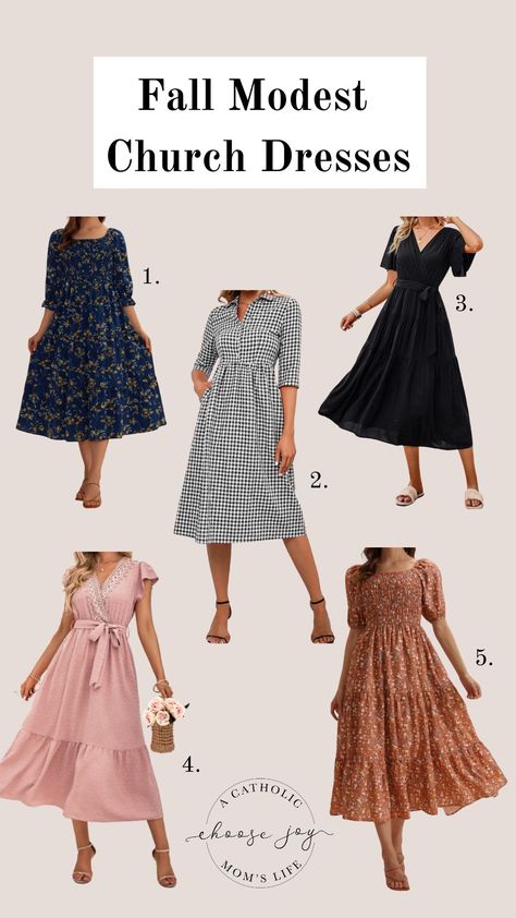 Church dresses for fall Elegant Church Outfits, Modest Dresses For Church, Outfits For Church, Fall Outfits For Church, Dresses For Church, Sunday Church Outfits, Church Outfit Ideas, Long Sleeve Dress Winter, Outfit For Church