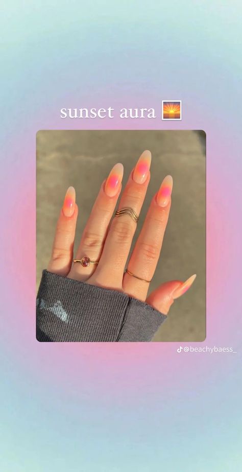 Aura Nail, Sunset Aura, Nail Summer, Sunset Nails, Aura Nails, Aura, Nails