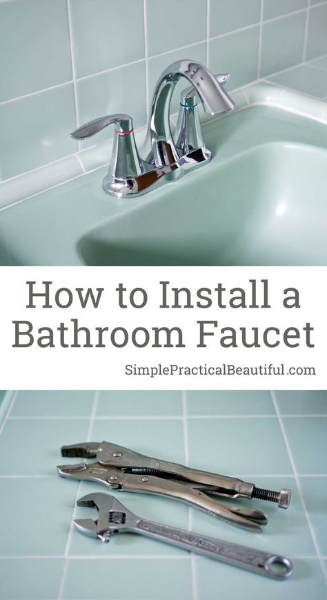 How to Install a Bathroom Faucet | DIY plumbing | replace a faucet | remove an old faucet | Moen faucet Faucet Moen, Replace Bathroom Faucet, Bathroom Improvements, Bathroom Faucets Waterfall, Single Handle Bathroom Faucet, Steam Showers Bathroom, Diy Plumbing, Diy Bathroom Remodel, Rustic Bathrooms