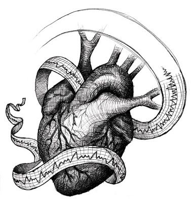 Fernando Creative Design: Medical heart ekg illustration sketch Ems Tattoos, Nurse Tattoo, Kunst Tattoos, Geniale Tattoos, 3d Printing Pen, Heart Illustration, Heart Drawing, Medical Art, Anatomical Heart