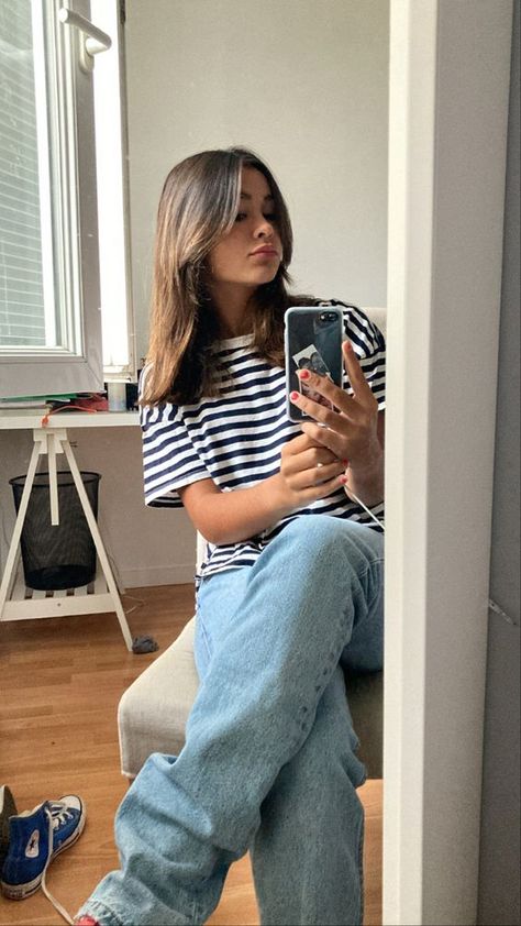 Copenhagen Style Spring, Copenhagen Style Summer, Stripe Tee Outfit, Outfits For 2023, Flowy Dresses, Skandinavian Fashion, Stripe Tee, Copenhagen Style, Causual Outfits