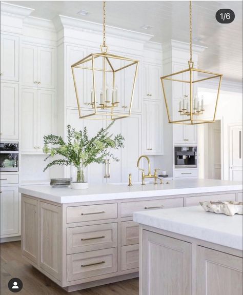 Brizo Luxe Gold Kitchen Faucet, Faucet Photography, Gold Pendant Lights, Modern Coastal Interior Design, Modern Coastal Kitchen, Coastal Kitchen Design, Modern Coastal Home, Instagram Heart, Coastal Interiors Design