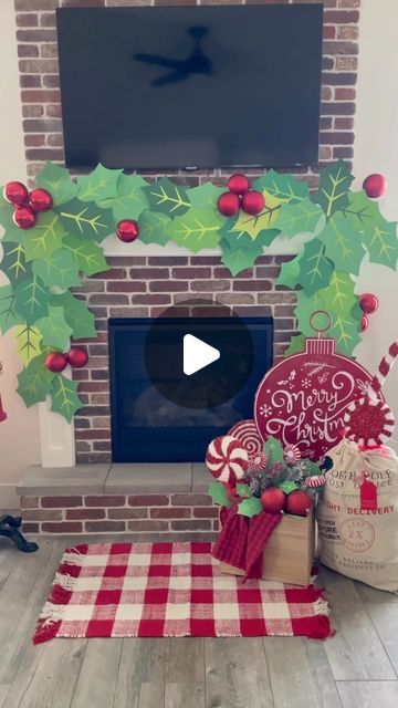 Kimbo- on Instagram: "GIANT HOLLY GARLAND! This project turned out so much fun! I want to put this above my bed, around my doors, above my chalkboard...EVERYWHERE! Grab the supplies @HobbyLobby and the details and printables are on my website #ad #HobbyLobby #HobbyLobbyFinds" Holly Garland, Xmas 2024, My Bed, The Details, My Website, Chalkboard, I Want, Doors, Turn Ons