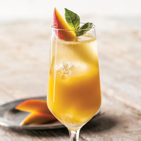 "Whether it’s Dry January or related to longer-term health trends, you have a lot of customers craving well-crafted, alcohol-free alternatives made with high-end ingredients. And they’re willing to pay well for flavors that grab them.” — CHEF FRICKE  Get consumers excited this spring with Handcrafted Mocktails, like this delicious Mango Tango recipe! 🍹🥭  #mango #mocktail #mocktailrecipes #drinkrecipes Mango Mocktail, Recipe Web, Mango Tango, Roast Zucchini, Dry January, Menu Inspiration, Mango Recipes, Honey Lime, Health Trends