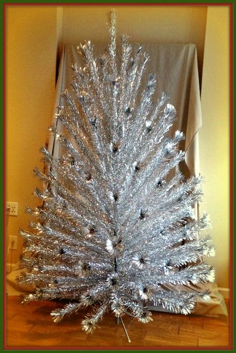 Early 1960s Peco Seven foot Aluminum Christmas Tree with 151 Pom Pom end branches. Very good used condition Aluminum Christmas Trees, Vintage Aluminum Christmas Tree, Tinsel Christmas Tree, Aluminum Christmas Tree, Vintage Decorations, Tinsel Tree, For Christmas, Prim Christmas, Fantasy Decor