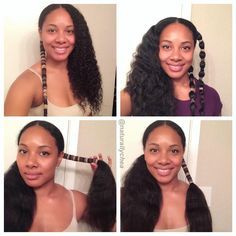 The Banding Method is a great way to stretch out your natural curl pattern to prep it for flat ironing, curling wand, or any hairstyle you want to add length to. Just take elastic bands (hair ties) and wrap them around your hair to stretch out your curls. I don't suggest using the hair ties with the metal clips on them to avoid any snagging and pulling on the hair when you take them down and I DO NOT suggest doing this on drenching wet hair like I have pictured because it took waaaay to long... Natural Hair Stretching, Hair Stretching, Stretch Hair, Hair Shrinkage, Curly Hair Overnight, Black Curls, Curling Wand, Natural Curls Hairstyles, Curl Pattern