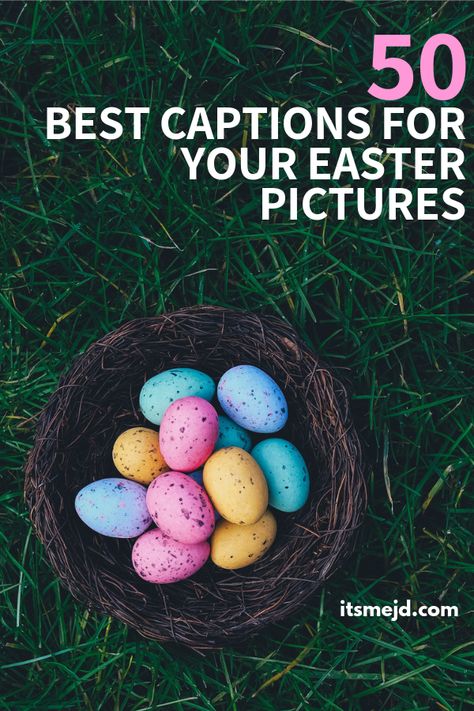 50 Egg-cellent Captions And Quotes For Your Easter Pictures #Easterquotes #Eastercaptions #easterquote #easterpuns #eastersayings Easter Picture Quotes, Easter Ig Captions, Easter Message Board Quotes, Easter Message Board Ideas, Easter Captions Instagram, Easter Instagram Captions, Cute Easter Quotes, Monday Captions, Easter Captions