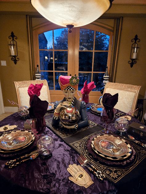 My Fortune Teller Tablescape Fortune Teller Decor, Fortune Teller, Blog Design, Table Ideas, Tablescapes, Dinner Party, Love You, Design