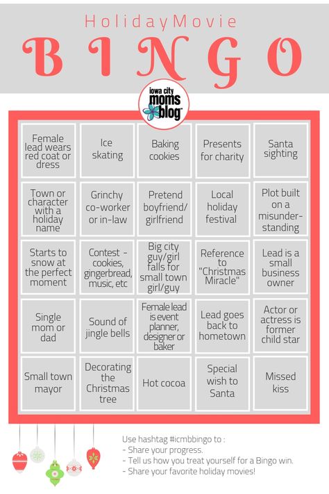 Holiday Movie BINGO (+ Free Hallmark/Christmas Movie Bingo Card!) Hallmark Bingo, Hallmark Christmas Movie Bingo, Christmas Movie Bingo, Movie Bingo, Holiday Bingo, Classic Holiday Movies, Christmas Party Planning, Bingo Sheets, City Mom