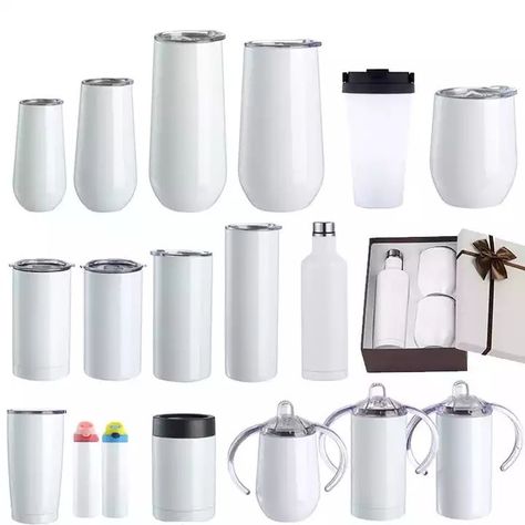 6oz/10oz/12oz/16oz/20oz Custom Gift set 304 stainless steel vacuum water bottle Sublimation white blank tumbler mug Mug Product, Thermos Flask, White Blank, Thermos Bottle, Mug Custom, Stainless Steel Water Bottle, Mug Cup, Flask, Customized Gifts