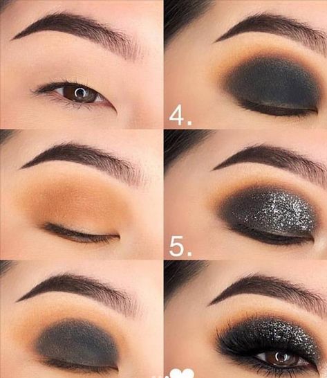 21 Stunning eyeshadow makeup tutorial step by step for beginers! - Cozy living to a beautiful lifestyle Black Eyeshadow Tutorial, Smokey Eyes Tutorial, Smokey Eye Makeup Steps, Korean Natural Makeup, Monolid Makeup, Natural Eyeliner, Black Smokey Eye, Makeup Tutorial Step By Step, Smokey Eye Tutorial