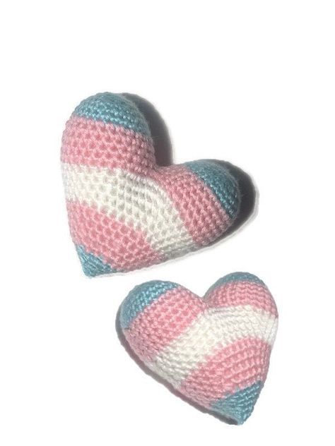 Pride Crochet, Crocheted Heart, Pusheen Plush, Trans Pride Flag, Mini Dragon, Lesbian Pride Flag, Trans Flag, Pansexual Pride, Bamboo Yarn