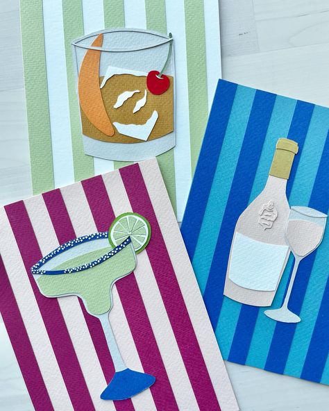 Happy hour 🍷🥃🍹 #cutpaper #cutpaperart #cutpaperartist #papercrafts #papercrafting Cricut Projects Aesthetic, Aesthetic Cricut Projects, Cut Out Paper Art, Diy Pop Up Card, Construction Paper Art, Stationary Ideas, Paper Construction, Paper Cut Artists, Paper Art Projects