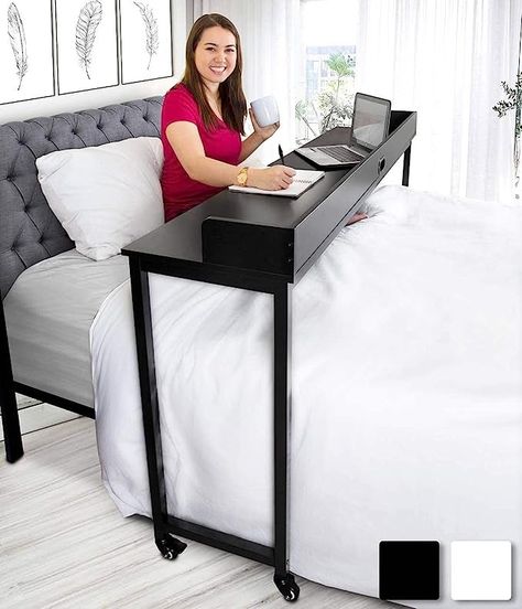 Rolling Bed, Overbed Table, Table With Wheels, Bed Table, Bed Desk, Black Bedding, Adjustable Beds, Breakfast In Bed, Dining Room Living Room