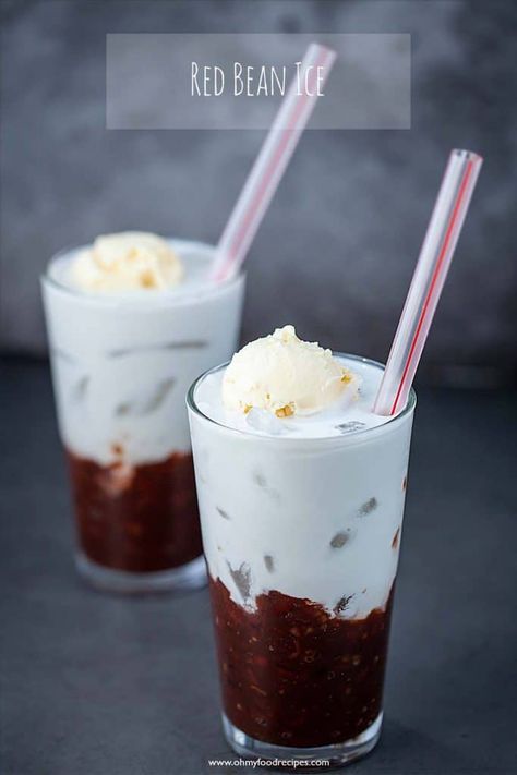 Red Bean Smoothie, Asian Red Bean Recipes, Red Bean Ice Cream, Sweet Red Bean Recipes, Red Bean Recipe, Japanese Drinks Recipe, Red Bean Ice Cream Recipe, Red Bean Recipes, Chinese Drinks