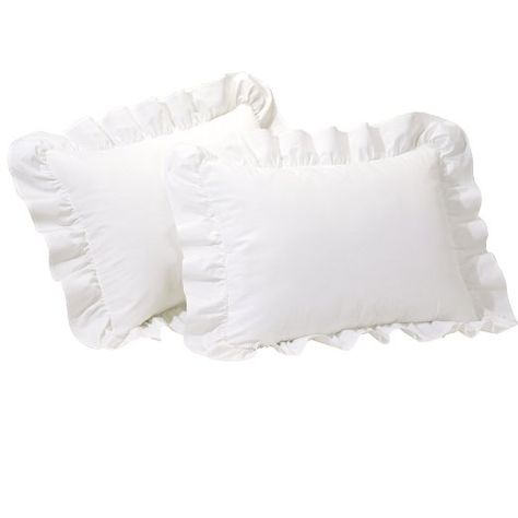 $35.52 (free ship w/Prime) Amazon.com - Fresh Ideas Ruffled Poplin Sham 2 Pack King, White - Pillow Shams Ruffle Pillow, White King, King Size Pillows, Garden Bedding, Swimsuits For All, Bedding Accessories, White Pillows, King Size Bed, My New Room