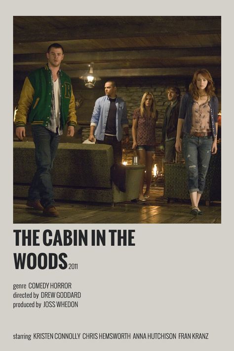 THE CABIN IN THE WOODS minimalist poster Cabin In The Woods Movie, Cabin In The Woods Aesthetic, Into The Woods Movie, The Cabin In The Woods, Halloween Movie Night, Minimalistic Aesthetic, Film Posters Vintage, Horror Movie Posters, Cabin In The Woods