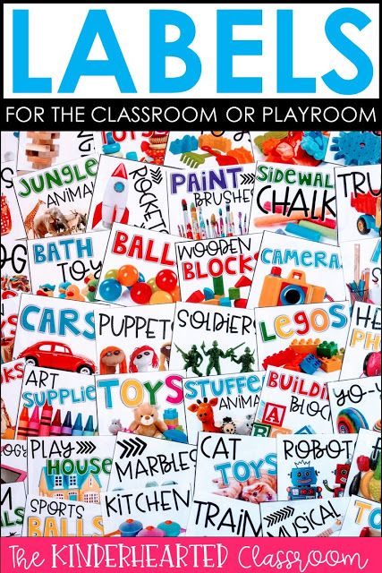 The Kinderhearted Classroom Toy Organization Labels for the  Classroom or Playroom Preschool Classroom Labels, Preschool Vibes, Preschool Labels, Organized Room, Toy Bin Labels, Real Life Pictures, Toy Labels, Teaching Responsibility, Purposeful Play