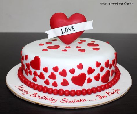 Love theme customized cake for wifes birthday by Sweet Mantra - Customized 3D cakes Designer Wedding/Engagement cakes in Pune - http://cakesdecor.com/cakes/332279-love-theme-customized-cake-for-wifes-birthday Cake For Wife, Birthday Cake For Wife, Best Birthday Cake Designs, Red Velvet Birthday Cake, Modern Birthday Cakes, Cake Designs For Girl, Butterfly Birthday Cakes, Unique Birthday Cakes, Cool Cake Designs