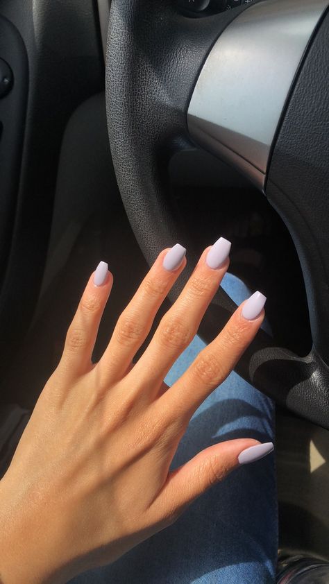 Solid Color Acrylic Nails, Plain Acrylic Nails, Medium Length Nails, Ballerina Acrylic Nails, Ballerina Nails Designs, Length Nails, Almond Shaped Nails, Long Gel Nails, Nails Medium Length