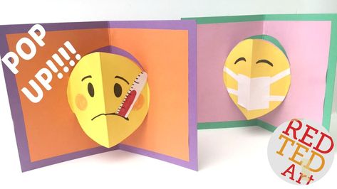 Emoji Pop, Emoji Craft, Emoji Diy, Easy Origami For Kids, Panda Card, Red Ted Art, Project Red, Simple Birthday Cards, Easy Paper Crafts Diy