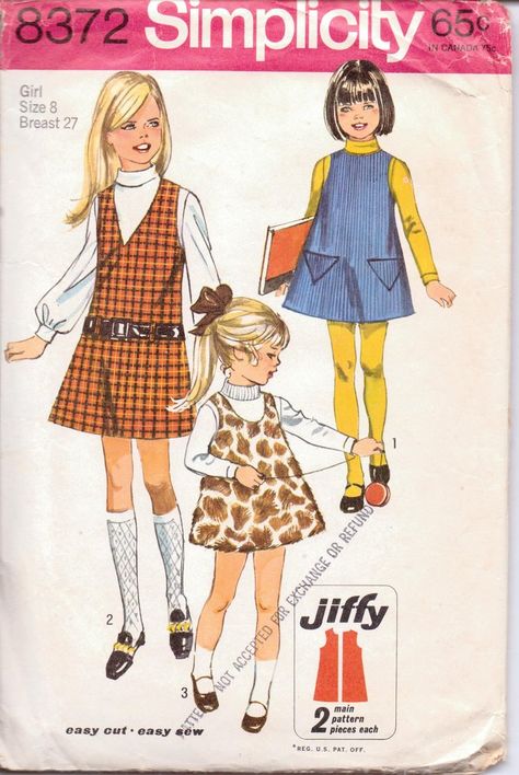 60s Girl, Patron Vintage, Retro Sewing Patterns, Mod Mini Dress, Childrens Sewing Patterns, Jumper Patterns, Sewing Patterns Girls, Girls Jumpers, Moda Retro