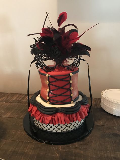 Burlesque Cake Burlesque Cake, Burlesque Aesthetic, Corset Cake, Masquerade Cakes, Fiesta Mickey Mouse, Cake Kids, Cool Birthday Cakes, Decorated Cakes, Food Inspo