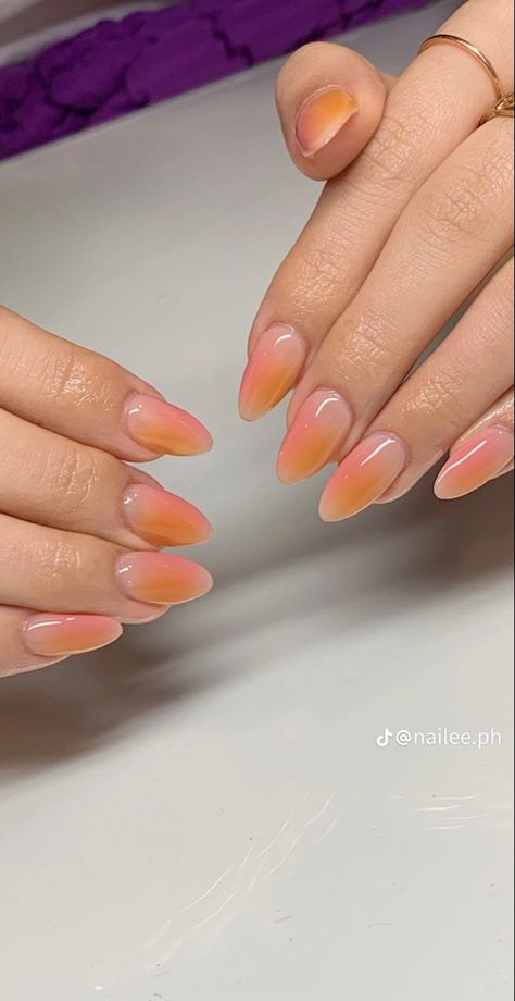 Summer Aura, Nails Aura, Sunset Nails, Aura Nails, April Nails, Hippie Nails, Simple Gel Nails, Summery Nails, Vacation Nails