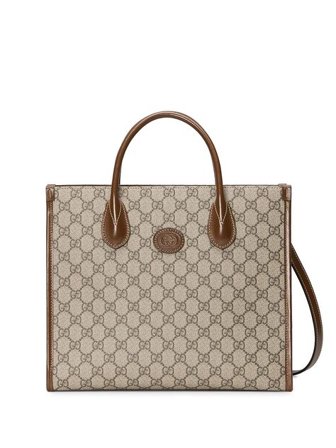 Shop or share your style of the product on ModeSens! Beige/brown leather/cotton GG Supreme tote bag from GUCCI featuring GG Supreme canvas, signature Interlocking G logo, leather trim, two rounded top handles, adjustable detachable shoulder strap and internal zip-fastening pockets. Supreme Logo, Gucci Tote Bag, G Logo, Gucci Tote, Gucci Bags, Retail Therapy, Mini Bags, Gucci Men, Beige Brown