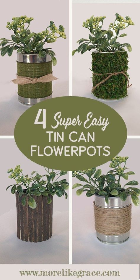 Tin Can Flower Pots, Can Flower Pots, Can Flowers, Diy Flower Pot, Upcycled Planter, Tin Can Flowers, Recycled Tin Cans, Tin Can Art, Aluminum Can Crafts