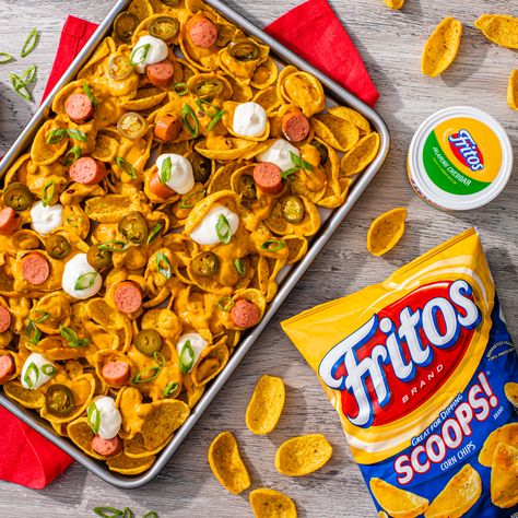 Fritos Nachos, Fritos Chili, Fun Snack Ideas, Chili Cheese Nachos, Cheddar Cheese Dip, Cheese Nachos, Chili Cheese Fritos, Pickled Jalapeño, Jalapeno Cheddar