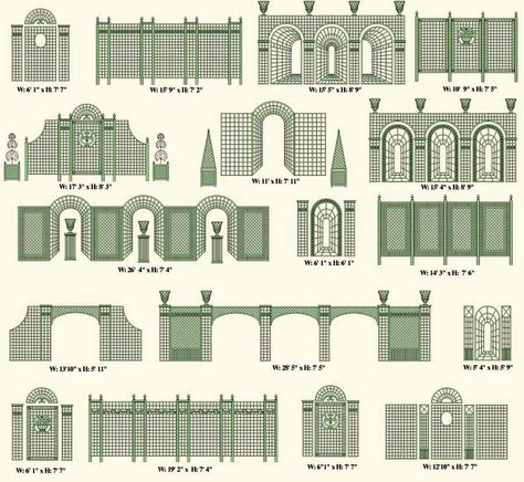 French Garden Trellis, French Formal Garden Design, French Fence, French Trellis, Victorian Trellis, Classic Garden Design, French Formal Garden, Lattice Garden, Decorative Trellis