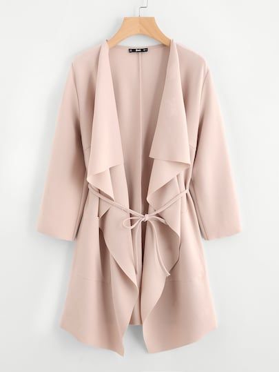 SheIn.com is mainly design and produce fashion clothing for women all over the world for about 5 years. Shop for latest women's fashion dresses, tops, bottoms. High Quality with affordable prices. Waterfall Coat, Draped Coat, Autumn Jacket Women, Fall Fashion Coats, Coat Outfit, Wrap Coat, Collared Coat, Fall Coat, Casual Lace