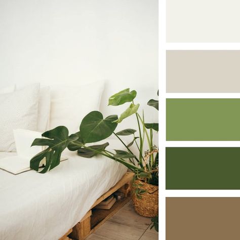 Color Palette #0064 Green Color Combinations Interior, Green Room Color Palette, Room Palette Ideas, Apartment Palette, Room Color Palette Ideas, Bedroom Color Combinations Ideas, Color Combinations Interior, Green Color Palette Living Room, Interior Color Palette