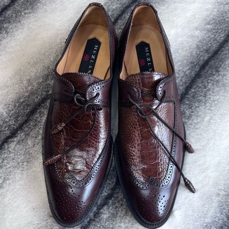 Mezlan Shoes, Alligator Dress Shoes, Black Dress Shoe, Dark Brown Shoes, Black Leather Oxfords, Brown Dress Shoes, Velvet Shoes, Brown Leather Shoes, Leather Brogues