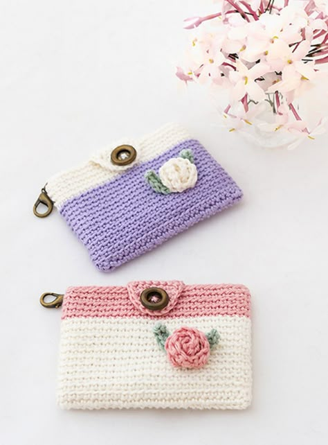 Crochet Phone Wallet, Crochet Mini Wallet Free Pattern, Crochet Tissue Pouch, Crochet Mini Purse, Pochette Portable, Crochet Wallet, Crochet Coin Purse, Crochet Phone Cases, Crochet Mobile